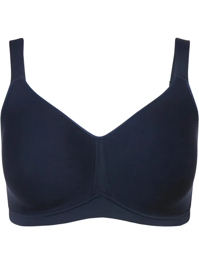 Ulla Popken Dames - Beha spacer-cups zonder beugel microvezel - Nachtblauw