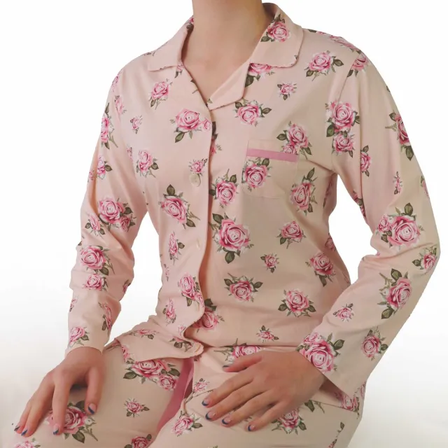 Tenderness Dames Pyjama - Doorknoop - Lange Mouwen - Roze