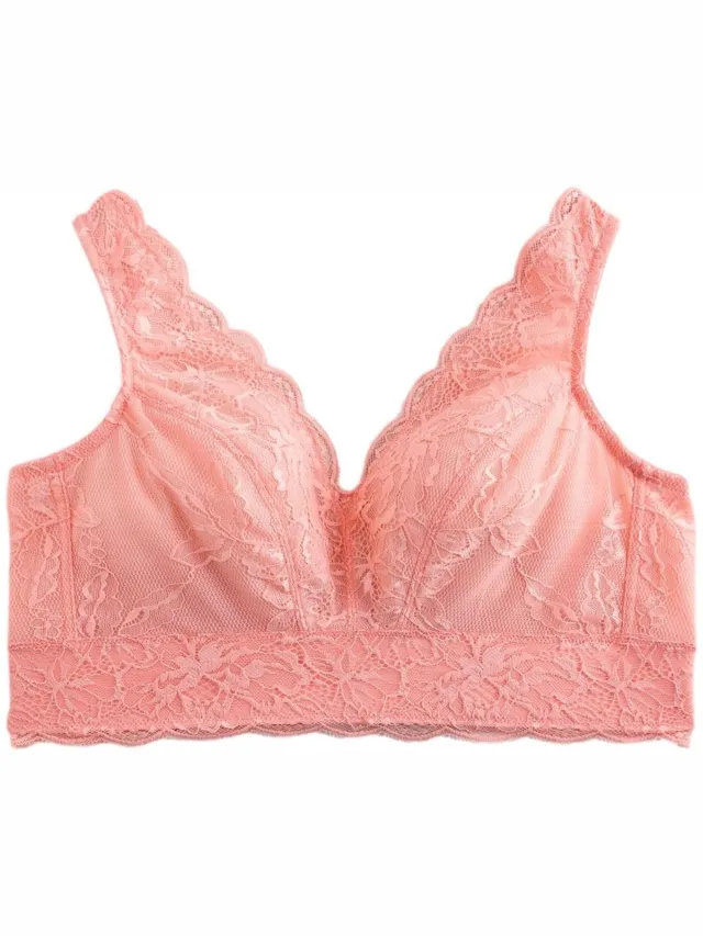 Next Dames - Beha zonder vulling en zonder beugel, met kant en volledige ondersteuning - Roze Coral Pink