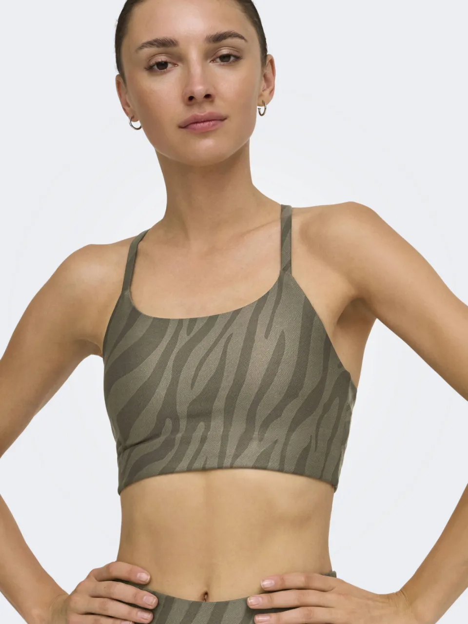 Only Play sport-bh medium support met zebraprint - groen, foto 8