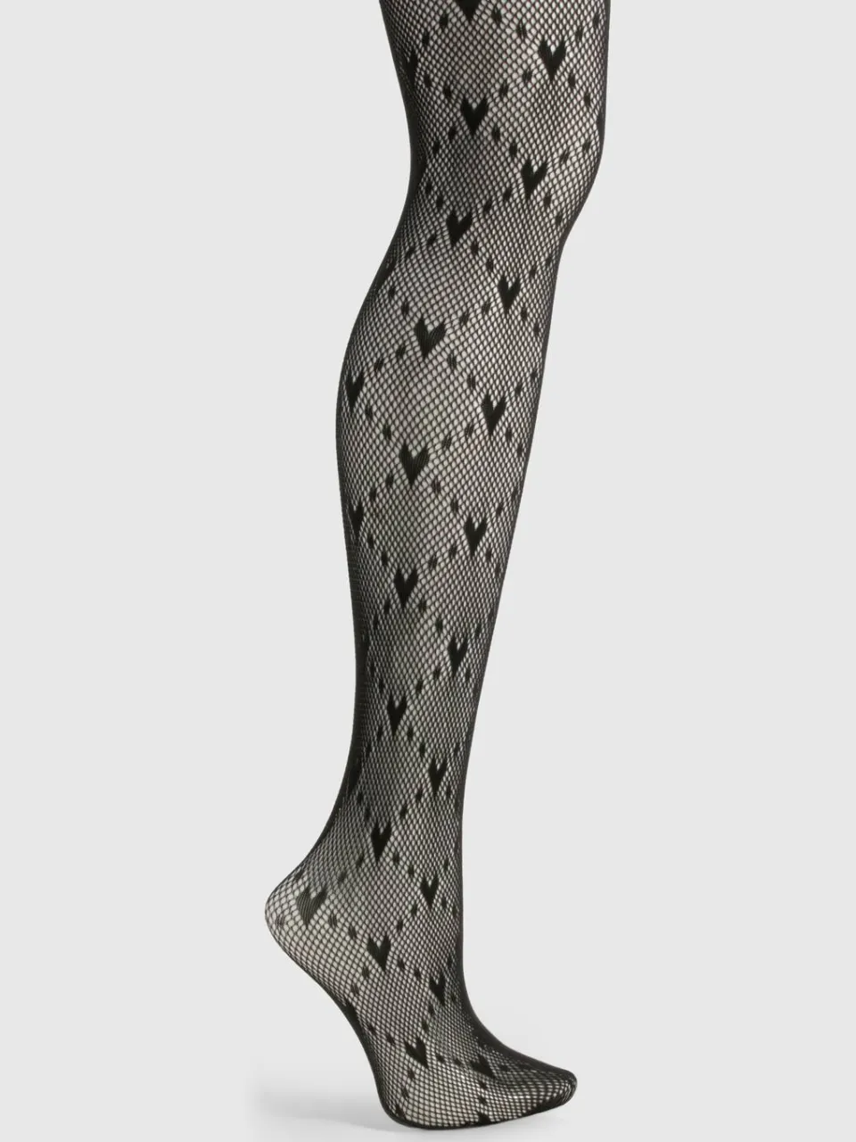 boohoo Dames Heart Pattern Tights zwart, foto 2
