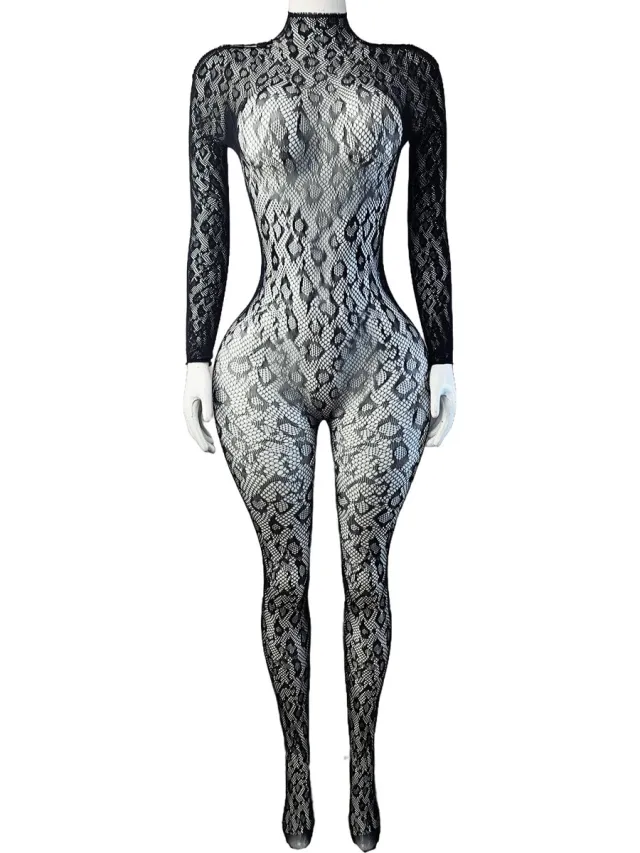 BamBella ® - Panty pak -Onesize - body suit - Dames - Onesize - Erotische jumpsuit van kant lingerie zwart