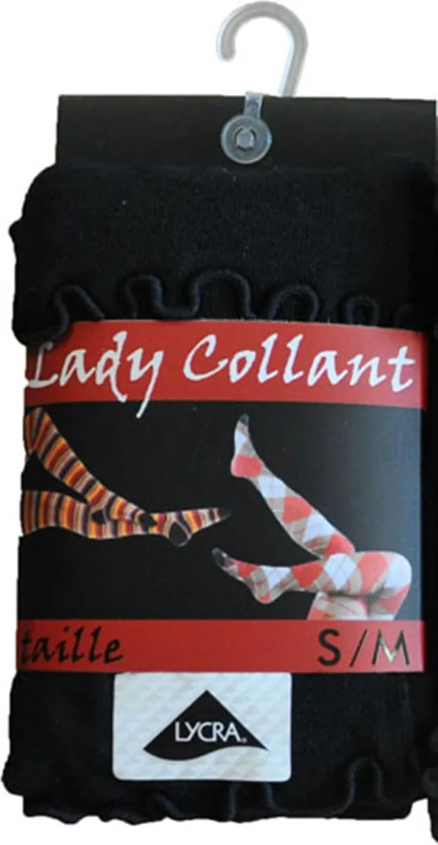 inter socks Dames collant 80% katoen- fantasie curly- 2 stuks - zwart