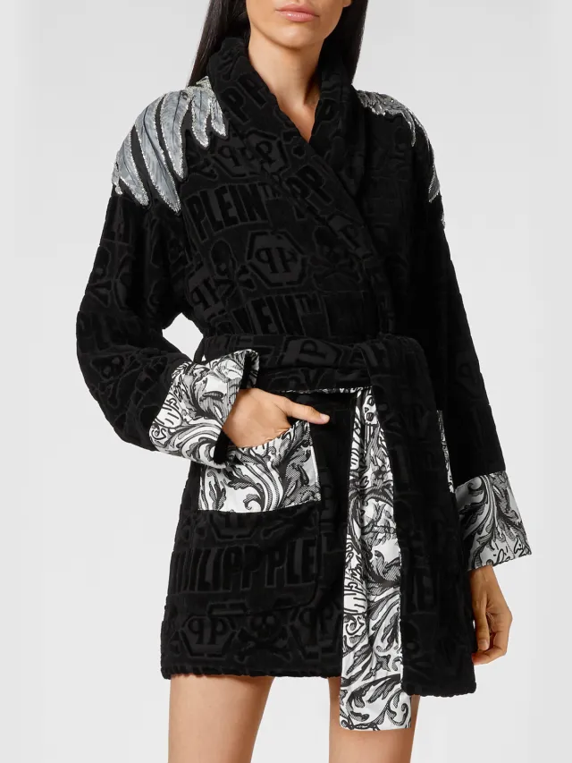 Philipp Plein Badjas Eagle Zwart