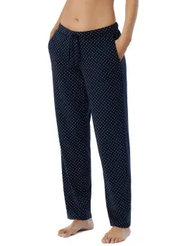 Schiesser Mix and Relax Jersey Long Lounge Pants Versch.kleure/Patroon,Blauw