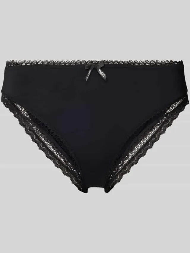 Hugo Slip met kant, model 'UNIQUE' Zwart