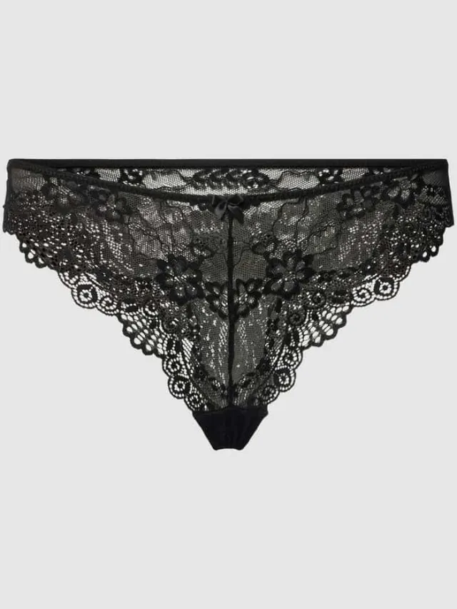 Lascana String met kant, model 'Melissa' zwart, foto 2