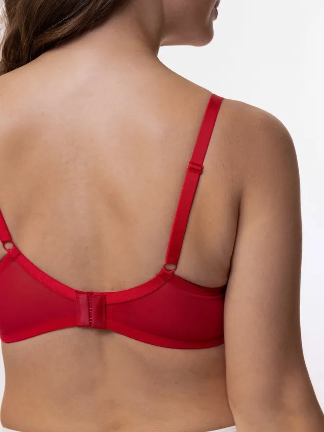 Dorina BH Carmen - T-shirt BH - Beugelbh - Lichte vulling - Glad - Zachte pasvorm - 90D - Rood