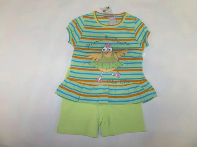 Wiplala Zomer pyjama - Meisje - Streep - Prima ballerina - 6 jaar 116 groen