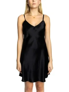Lady Avenue Silk Satin Nightgown Zwart,Beige,Wit,Geel,Blauw
