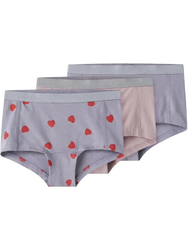 NAME IT Hipster 3-pack Lavender Gray