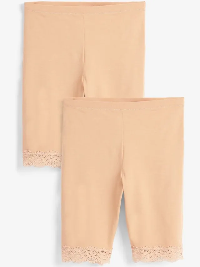 Next Dames - Set van 2 anti-schuur shorts van katoenmix - Huidkleur Pastel Rose Nude