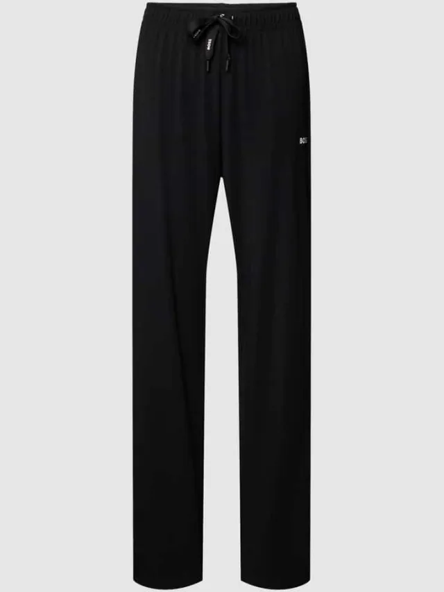 Boss Straight leg sweatpants met tunnelkoord Zwart
