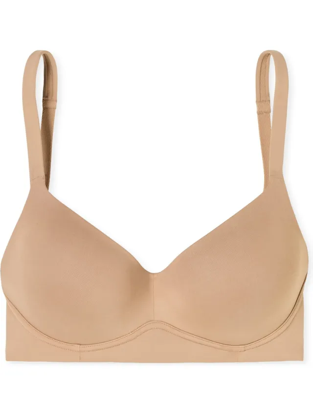 Schiesser Soft BH Unique Micro - beugelloosse BH met cups - Dames Beha maple beige