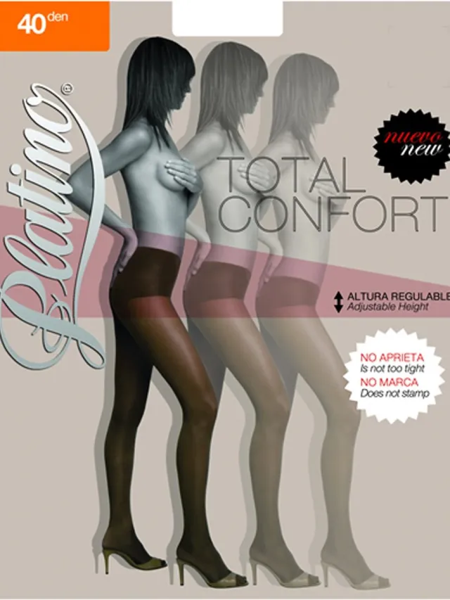 Platino total confort 40 den panty maat 42/44 marino