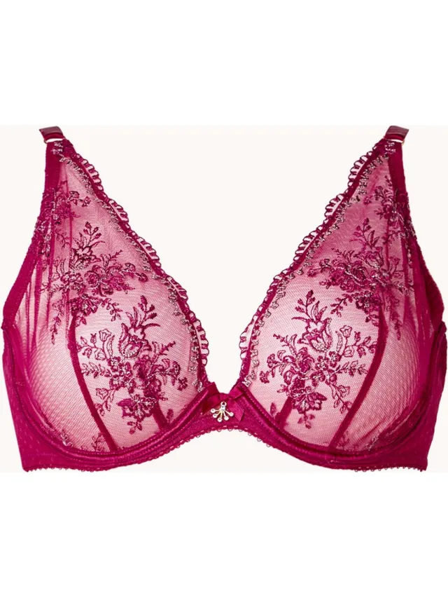 Aubade Tresor Infini beugel bh met borduring - Rood