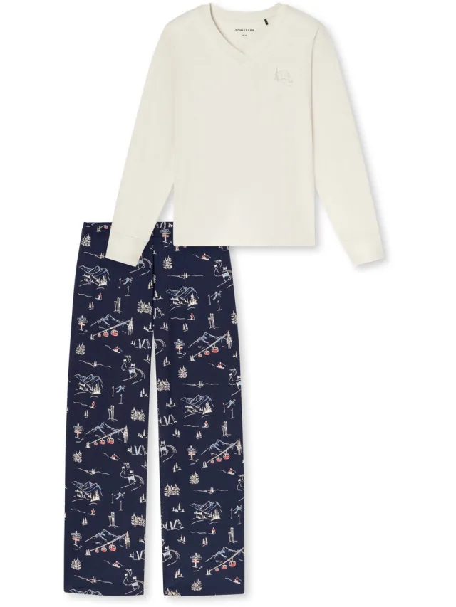 Schiesser Pyjama lang - Dames - Pyjamas seasalt