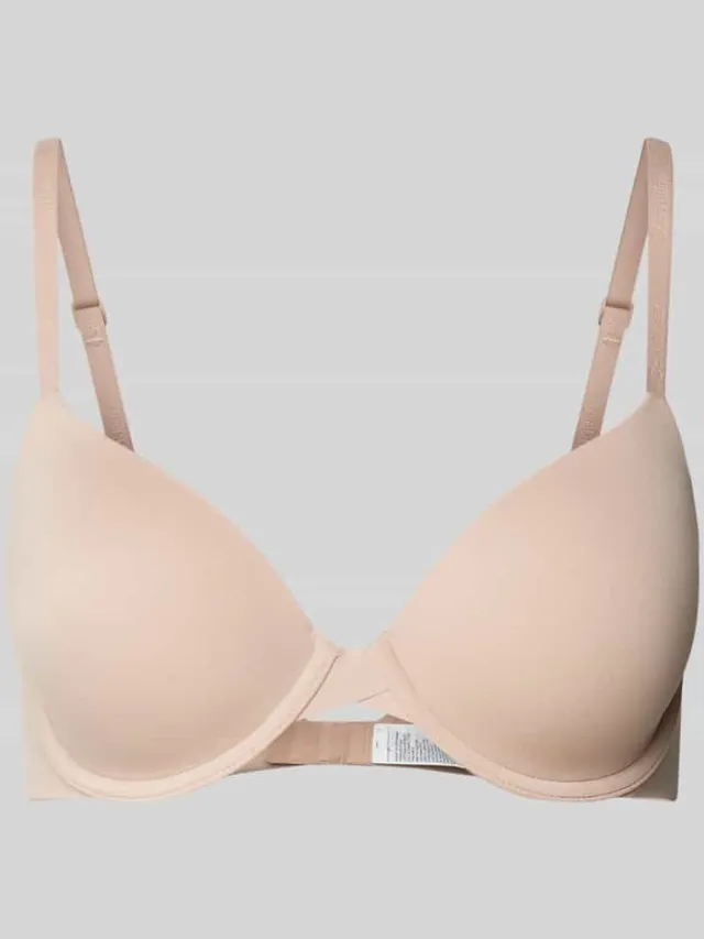 Calvin Klein Beha met cups en verstelbare bandjes, model 'PERFECTLY FIT' Beige