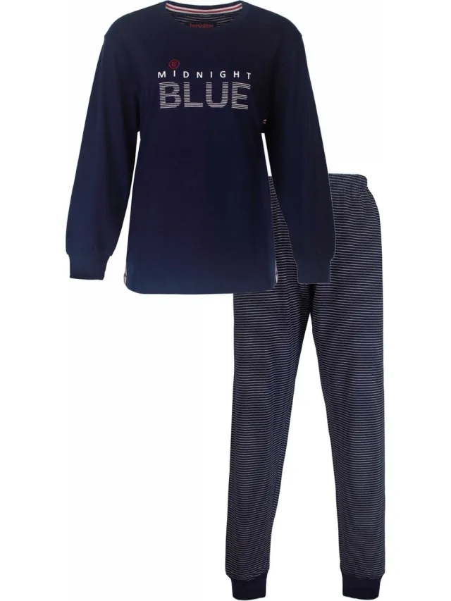 Irresistible Dames Pyjama - Lange Mouwen - Navy Blauw