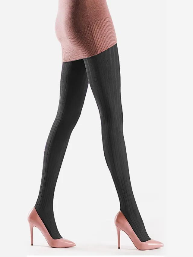Oroblu Medison - Panty Tights maillot - Kleur Zwart melange donker grijs