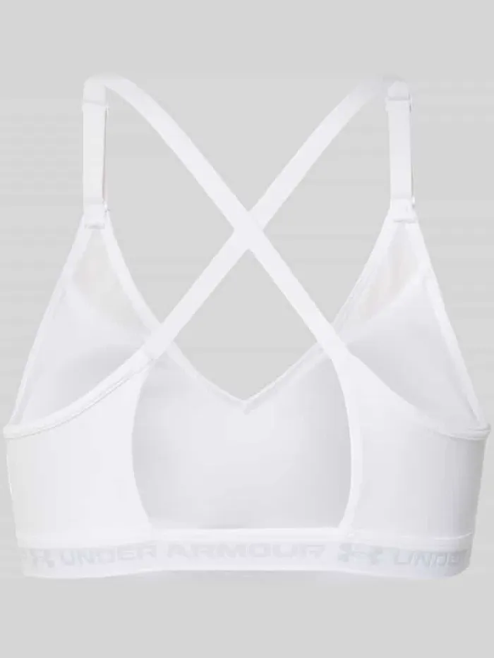 Under Armour Sport-bh met labelopschrift model 'UA Crossback Low Bra' wit, foto 2