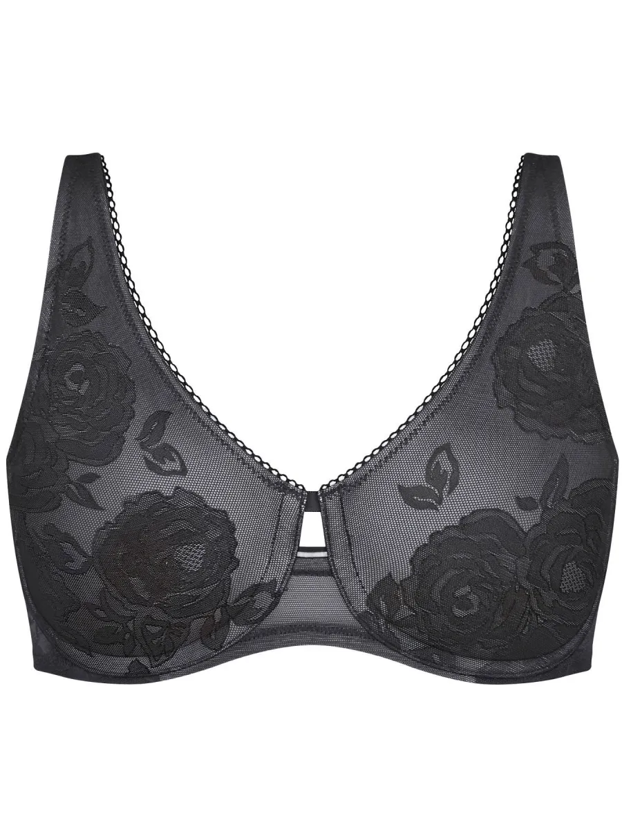Triumph Wild Rose Sensation niet-voorgevormde beugelbh zwart, foto 2