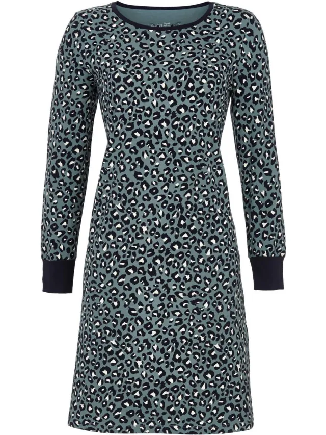 Ringella Blauw panterprint nachthemd Ringella - Blauw - Maat - 50