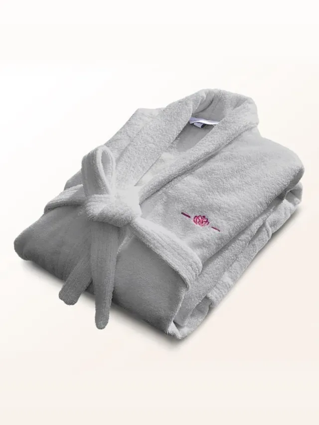 LE TEMPS D'UN BAIN Peignoir - LE TEMPS D'UN BAIN - Taille L - 100% Coton 500g/m² - Doux, Absorbant, Unisexe - Gris clair