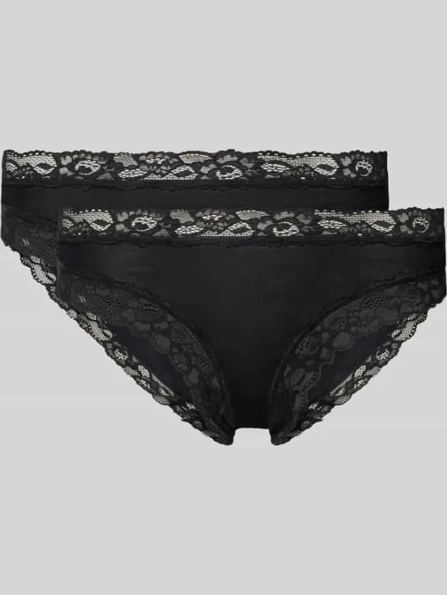 SKINY slim fit slip met kant model 'Rio' zwart, foto 2