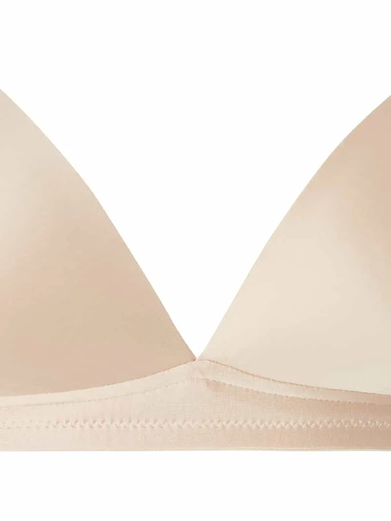 Hanro T-shirtbeha van satijn - beugelloos, model 'Satin Deluxe' beige, foto 4