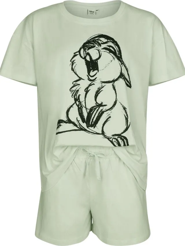 Disney Bambi Thumper - Sketch Solid Pyjama groen Katoen