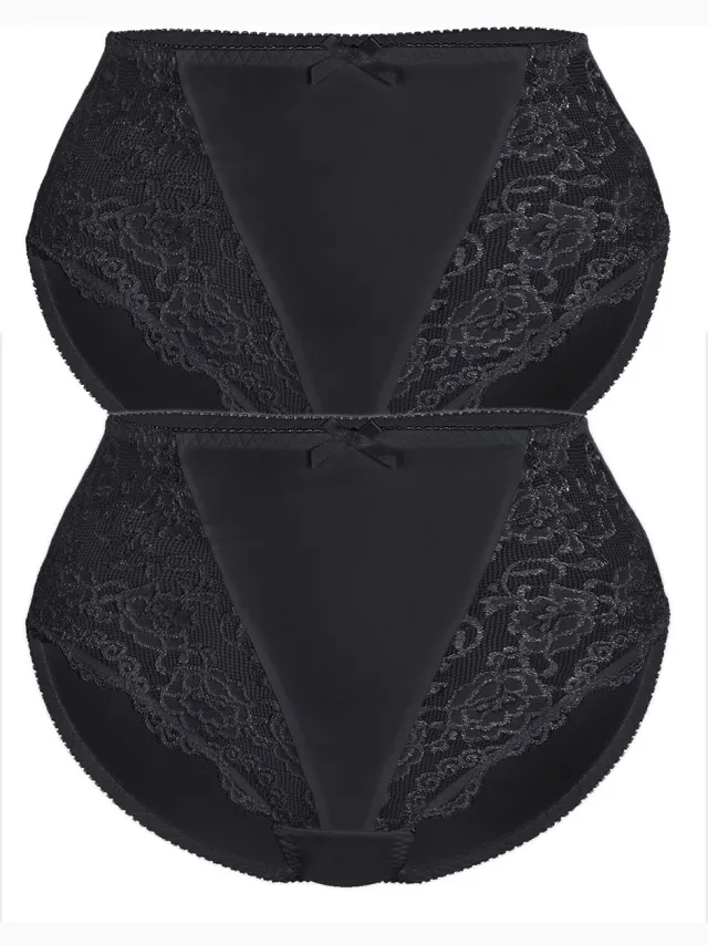 Sassa 2-pack Bodice Slips KLASSIEK KANT Zwart Zwart