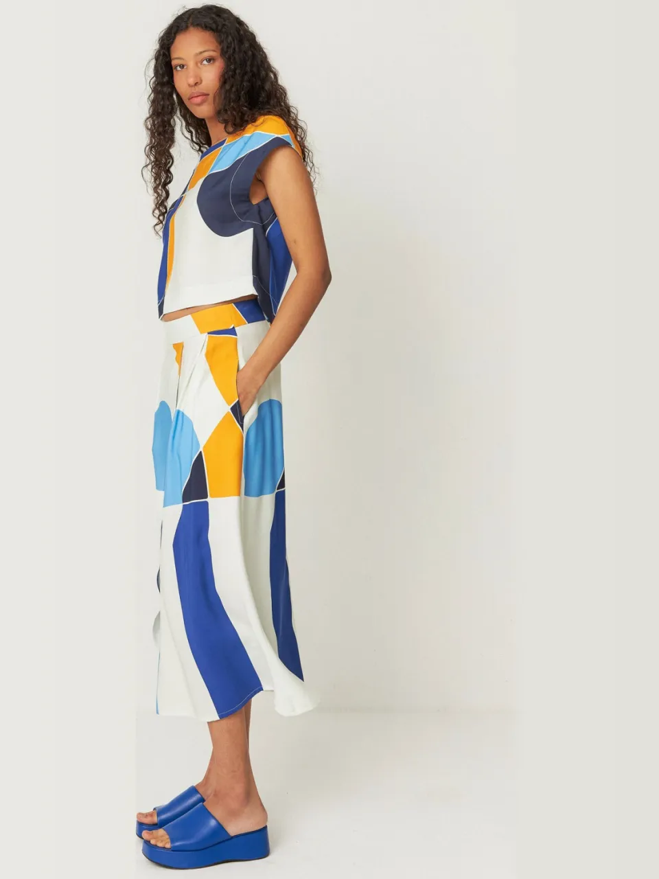 Skfk dames vegan Rok Areli Meerkleurig blauw, foto 2