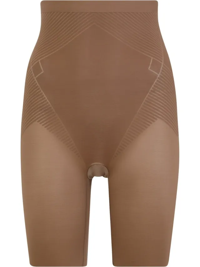 Spanx SPANXshape™ Invisible High-Waisted Mid-Thigh Short - Maat 1X (XXL) - Kleur Cafe au Lait (dark nude) Café au Lait (Dark Nude)