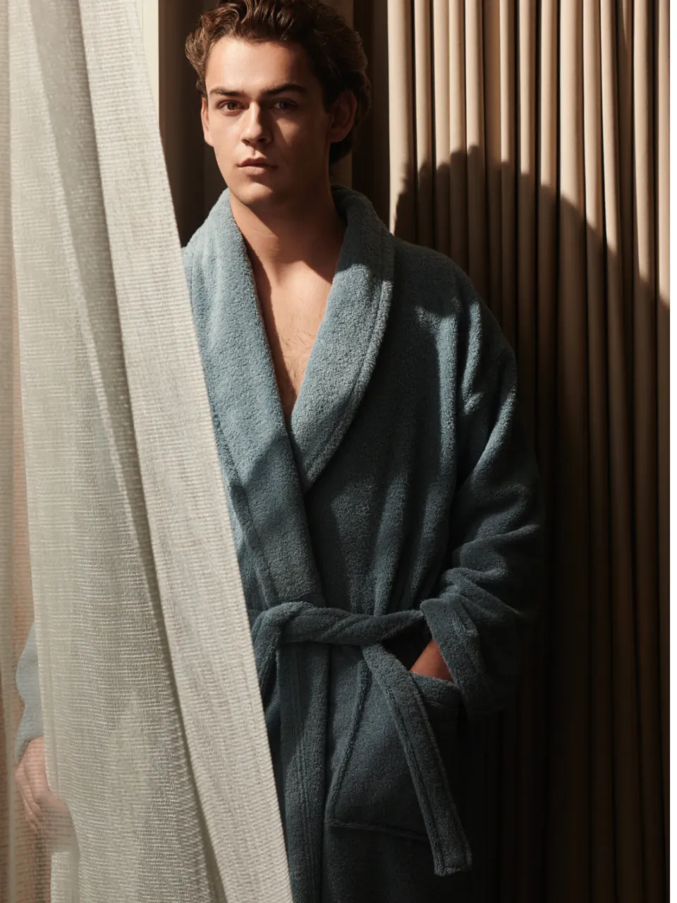 Vandyck unisex badstof badjas - lichtblauw, foto 3
