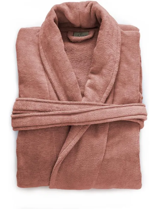 LINNICK Pure Badjas Velours - 100% Katoen - Rose - Badjas Dames - Badjas Heren Roze