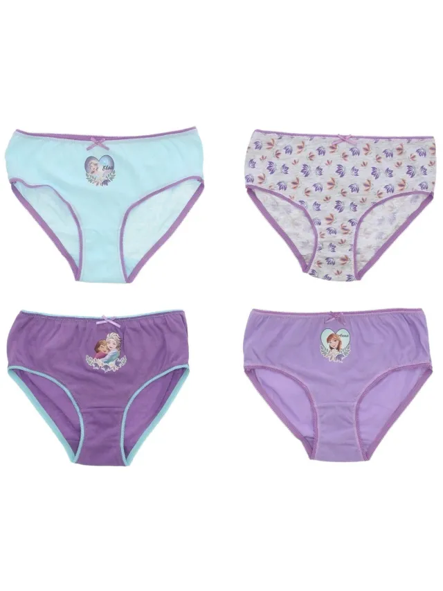 Disney Frozen Onderbroek - Set van 4 - Katoen - Lila/Mintgroen