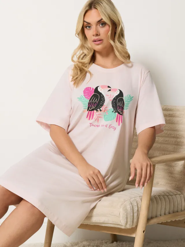 Yours In Roze 'Toucan Take It Easy' Nachthemd-60 Pink