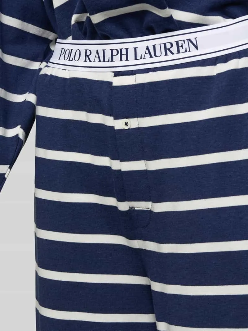 Polo Ralph Lauren Pyjama met logostitching en elastische band met logo donkerblauw, foto 2