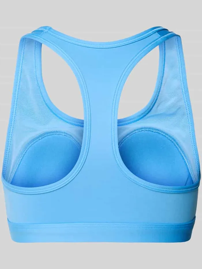 Nike slim fit sport-bh met logoprint model 'Swoosh' blauw, foto 2