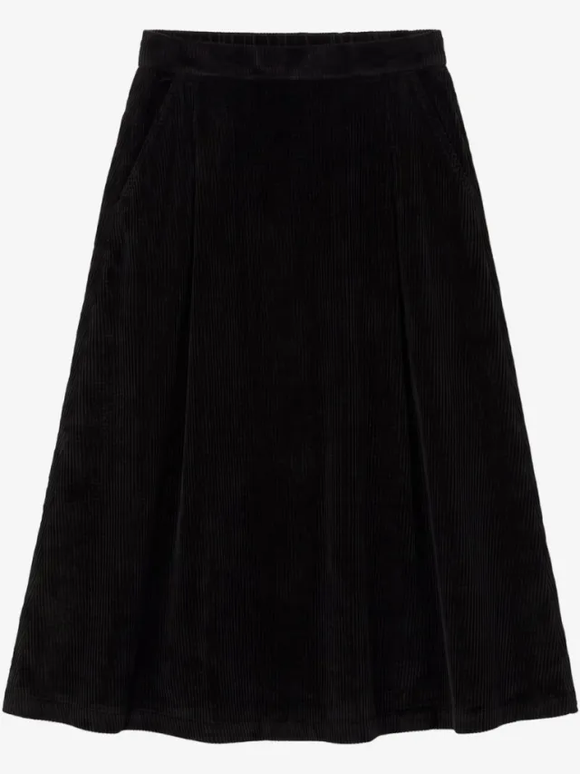 KnowledgeCotton Apparel dames vegan Rok Corduroy Zwart