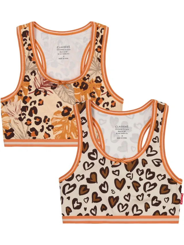 Claesen's CropTop 2 Pack - Safari - 95% Katoen - 5% Lycra Multi Kleur