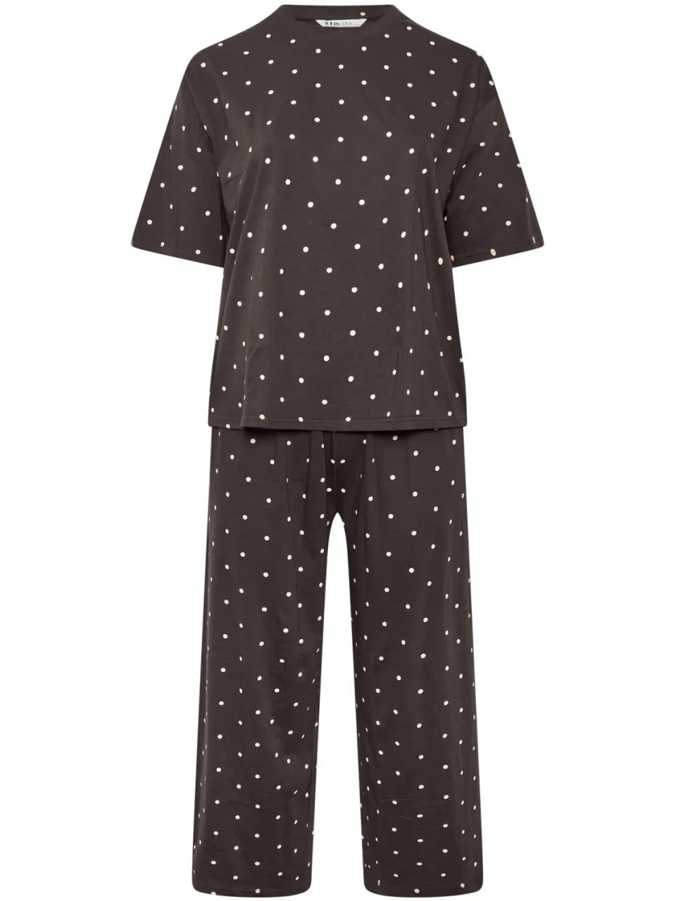Yours Chocoladebruine Pyjamaset Met Stippen-48, foto 4