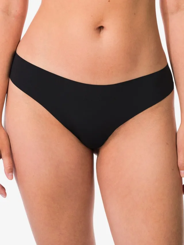 HEMA Damesstring micro lasercut met kant zwart