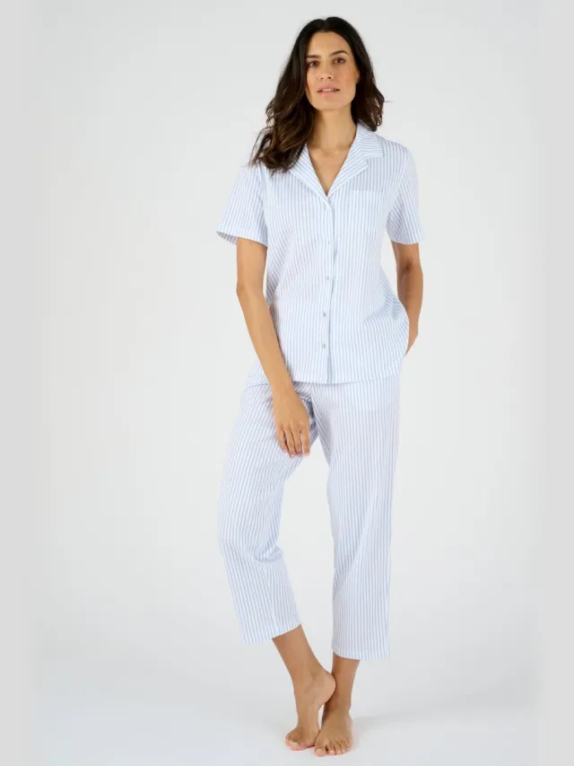 Damart 7/8e pyjama met knoopjes - Dames - Blauw - 54-56 (XXL)