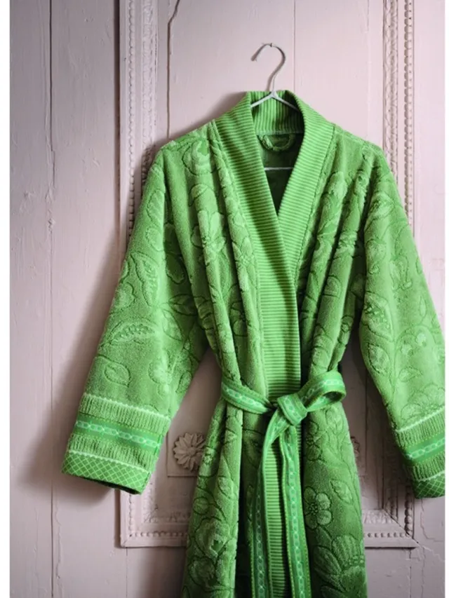 Pip Studio Jasmin Jacquard Bathrobe Badjas - Groen