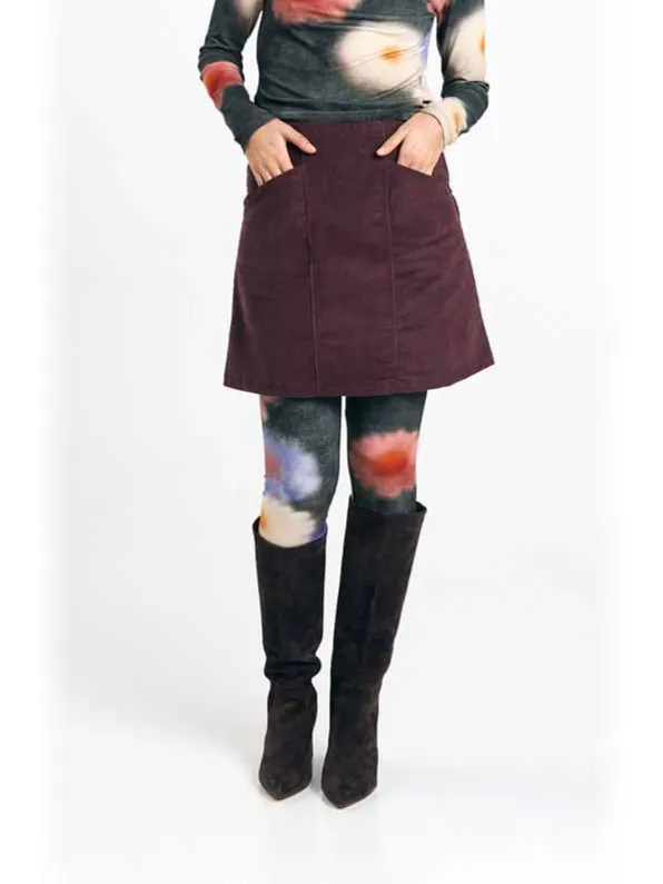 SUITE13LAB dames vegan Corduroy Minirok Faro Bruin, foto 2