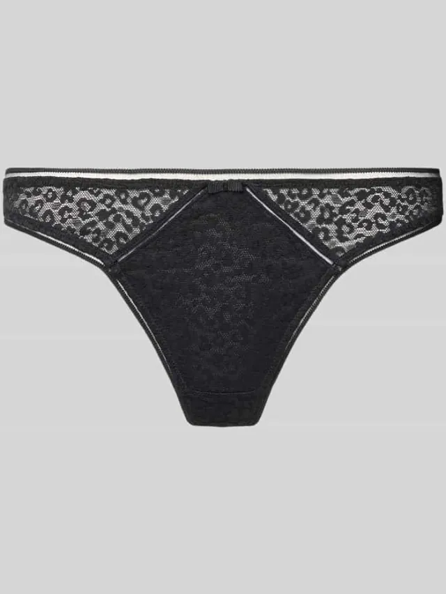 Lascana String van kant met elastische band Zwart