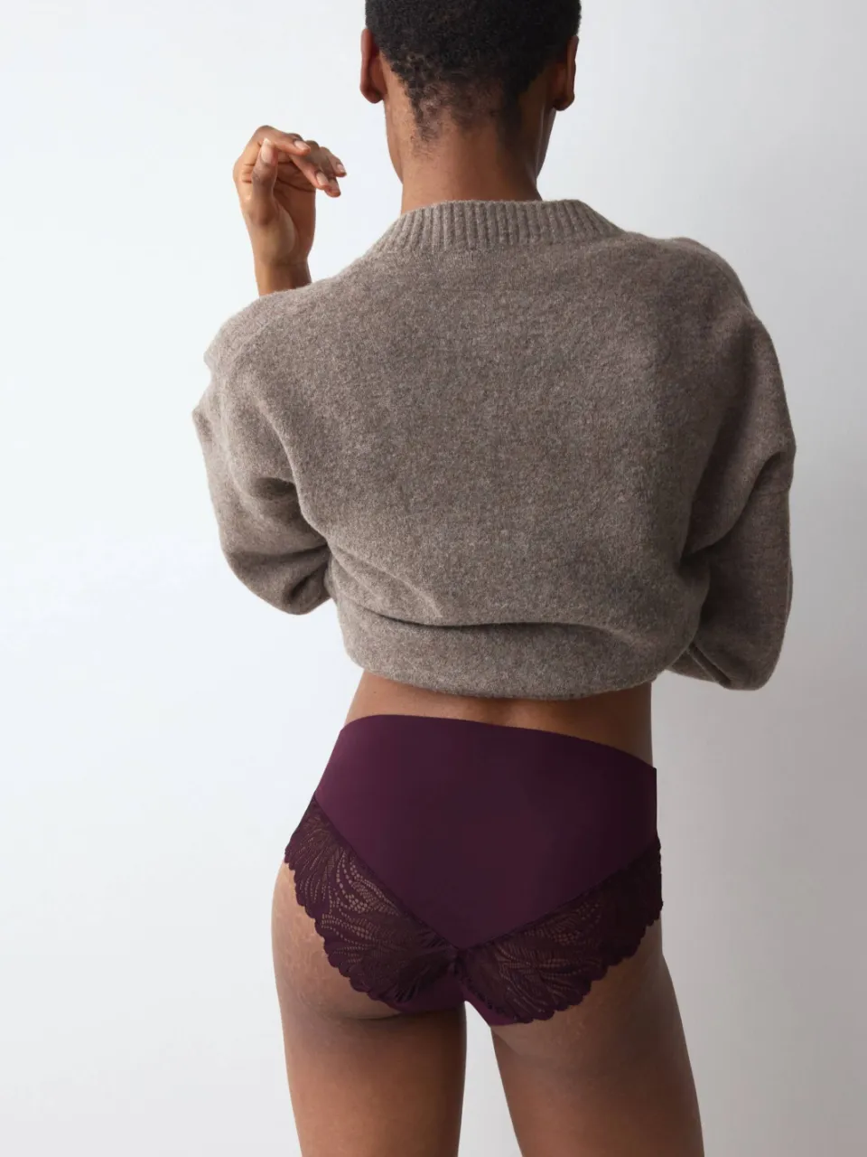 Triumph Pretty Micro maxislip aubergine, foto 4