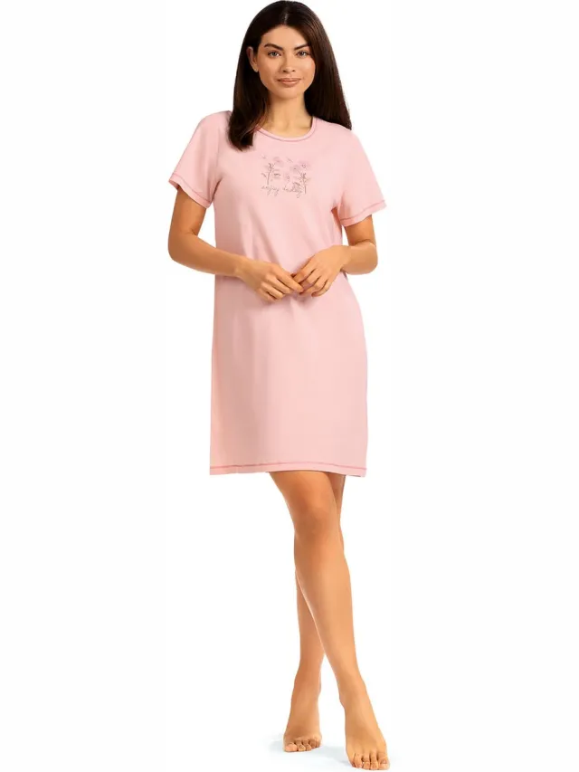 Comtessa Dames Nachthemd 'Enjoy today !' Roze